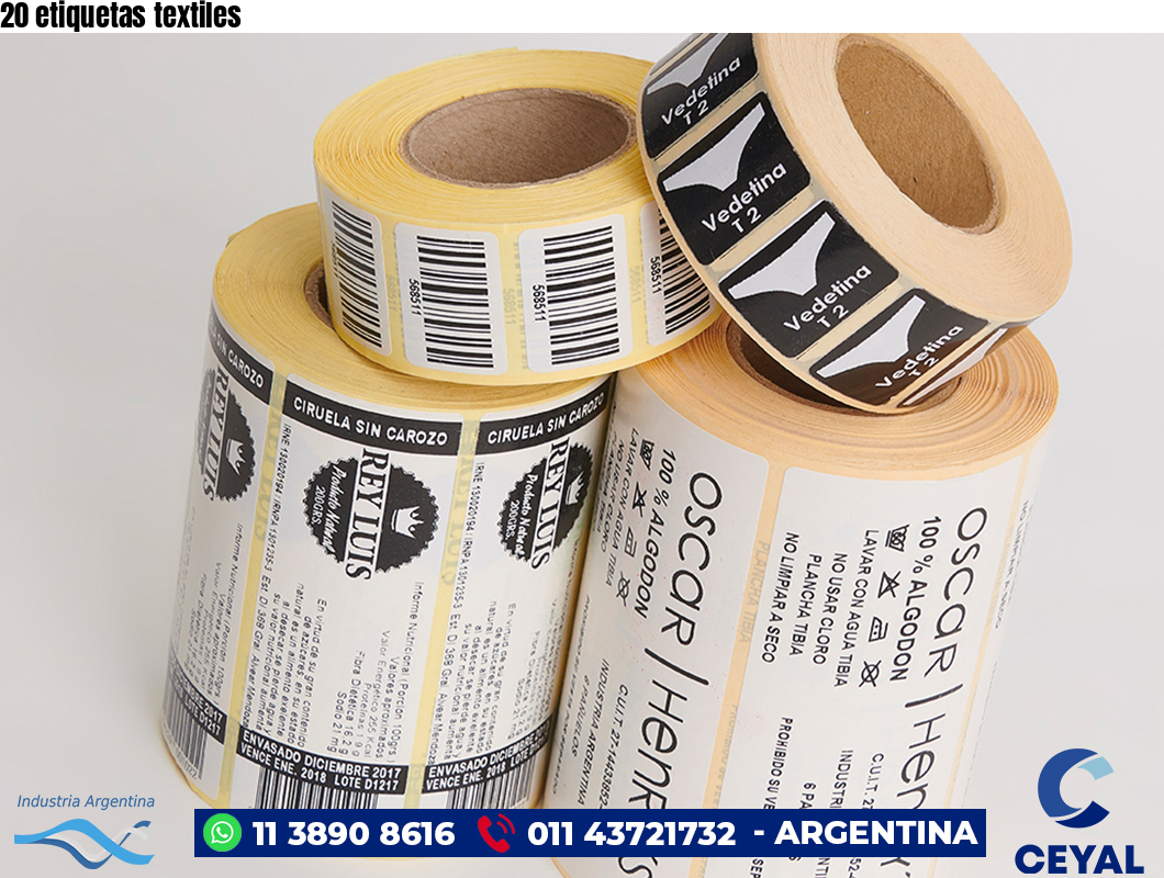 20 etiquetas textiles