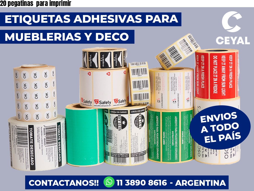 20 pegatinas  para imprimir