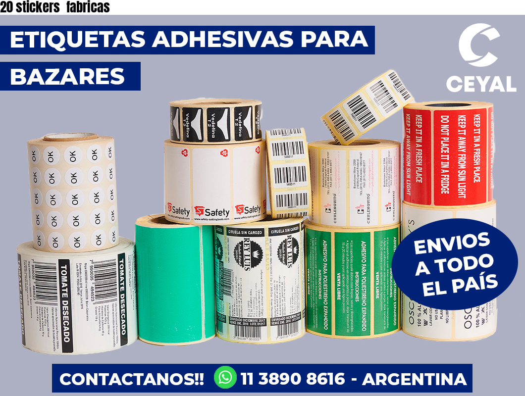 20 stickers fabricas