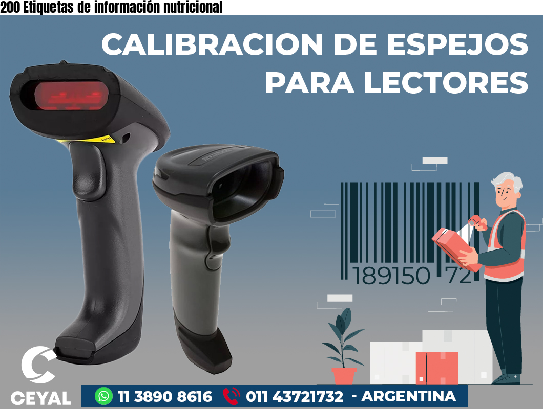 200 Etiquetas de información nutricional