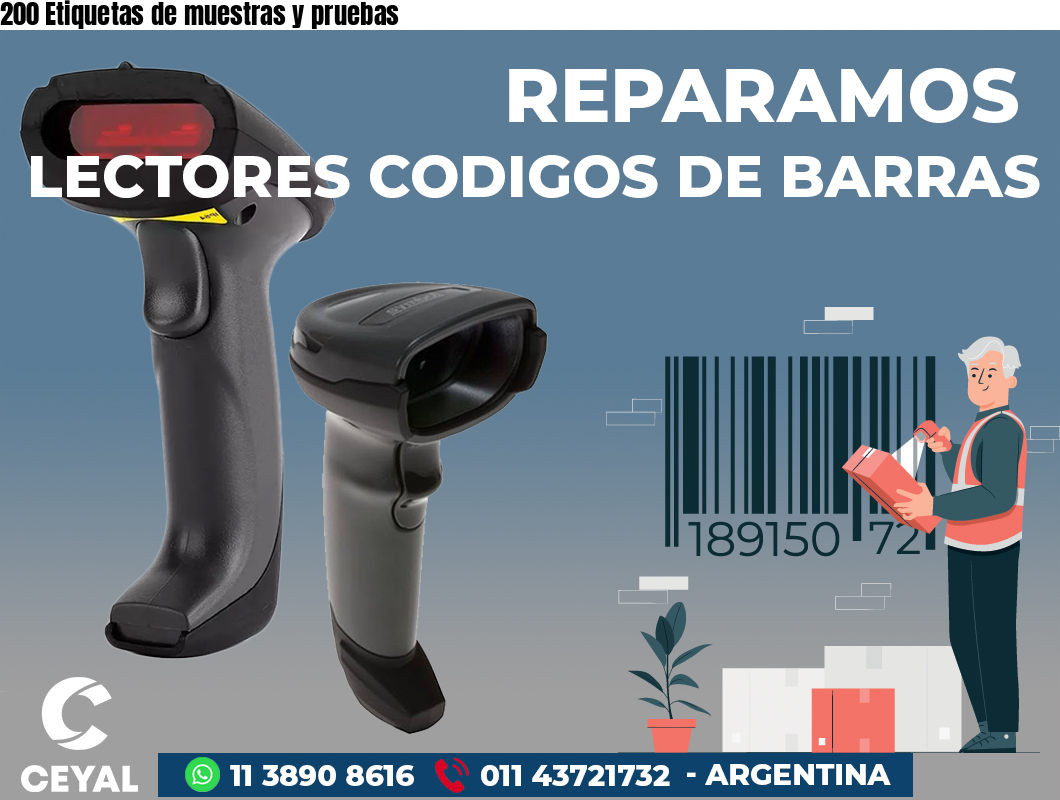 200 Etiquetas de muestras y pruebas