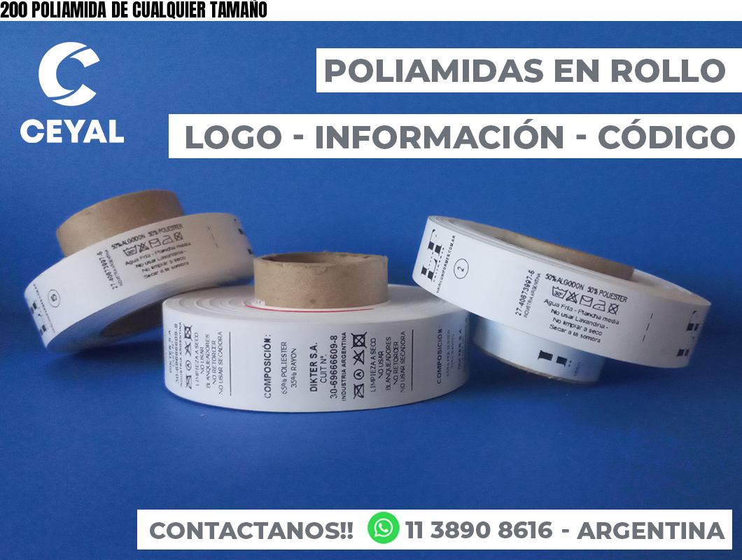 200 POLIAMIDA DE CUALQUIER TAMAÑO
