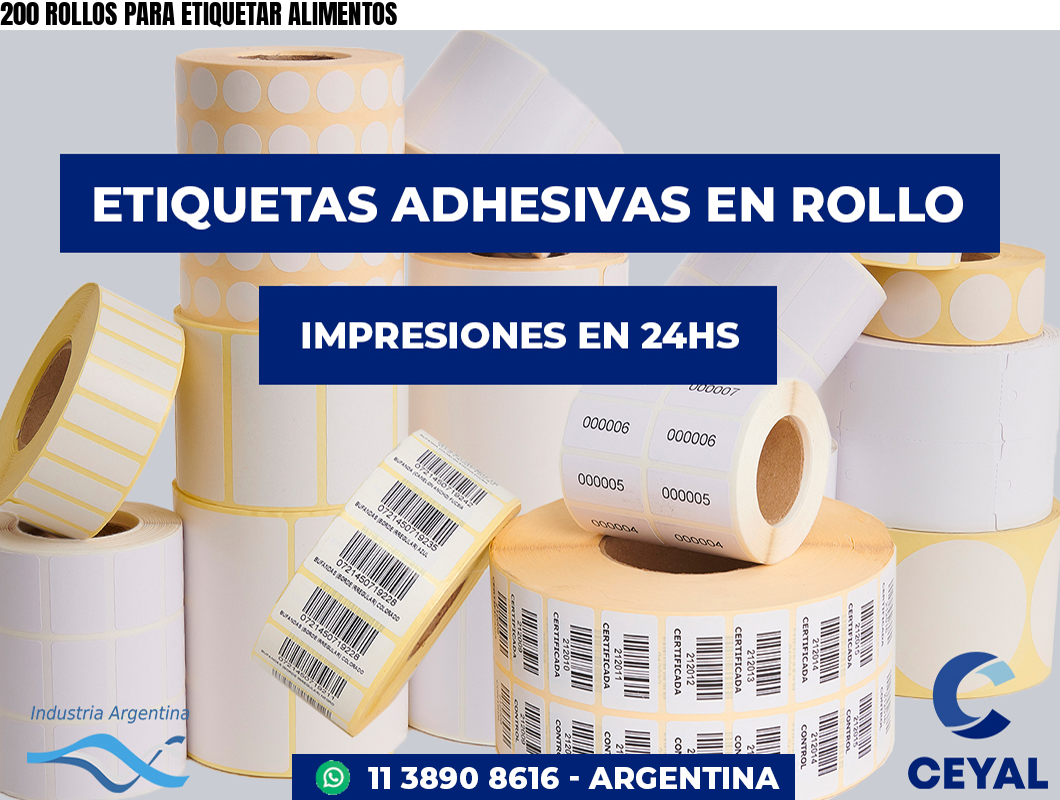 200 ROLLOS PARA ETIQUETAR ALIMENTOS