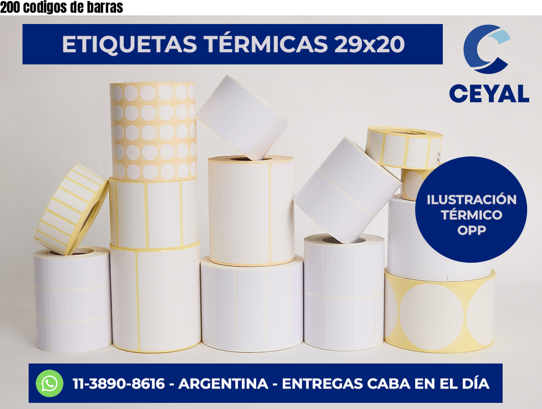 200 codigos de barras