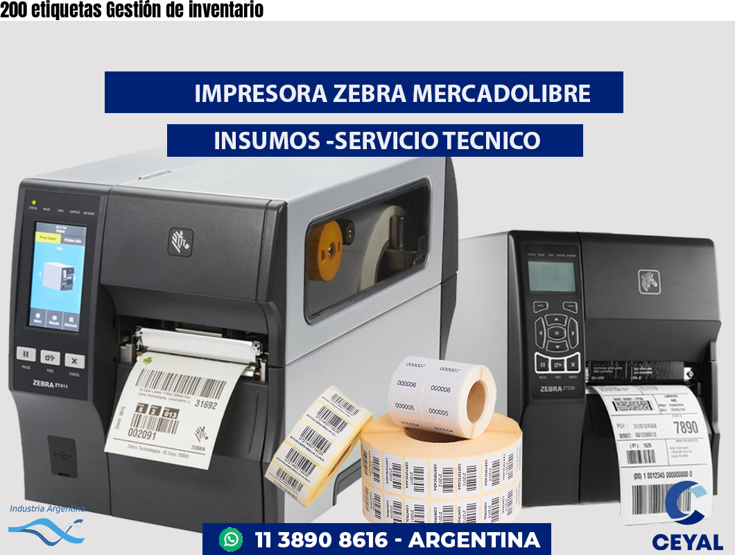 200 etiquetas Gestión de inventario