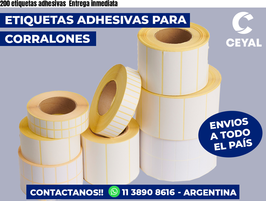 200 etiquetas adhesivas Entrega inmediata