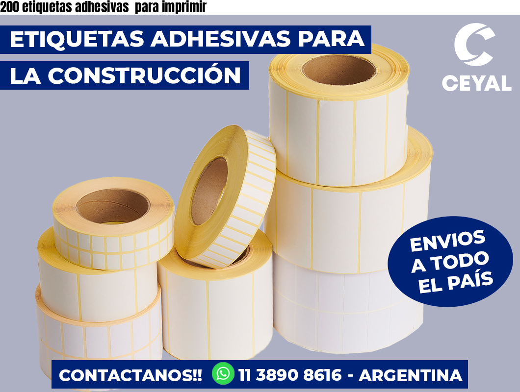 200 etiquetas adhesivas  para imprimir