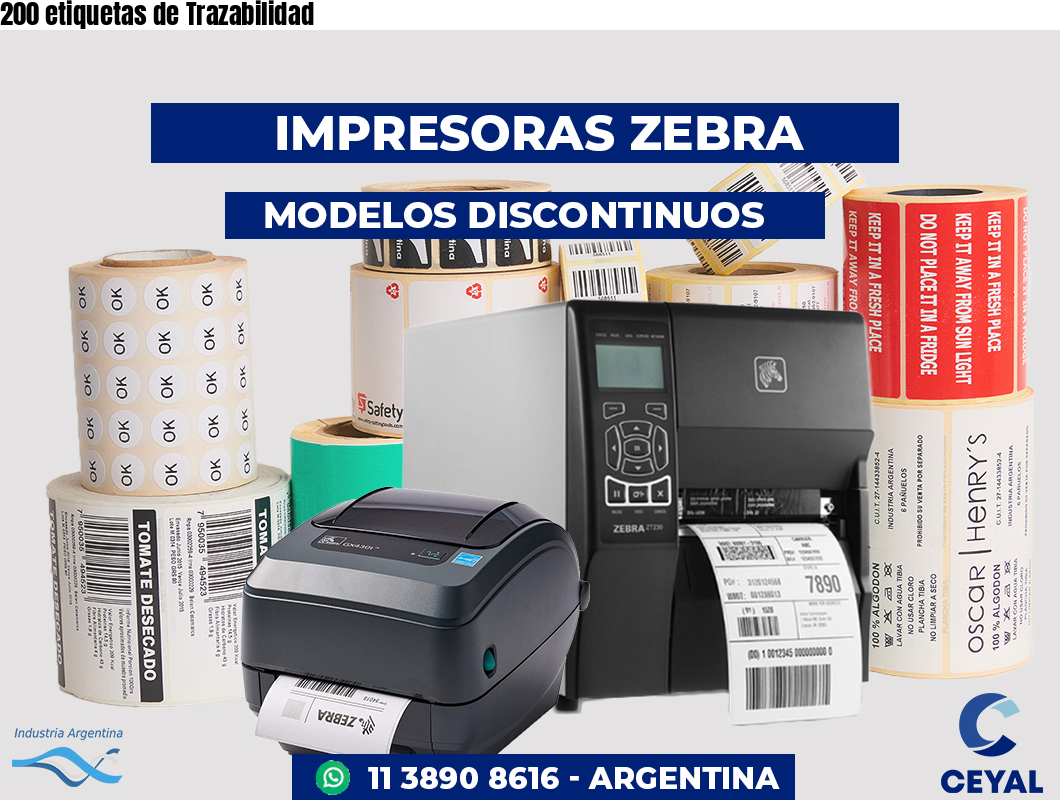 200 etiquetas de Trazabilidad