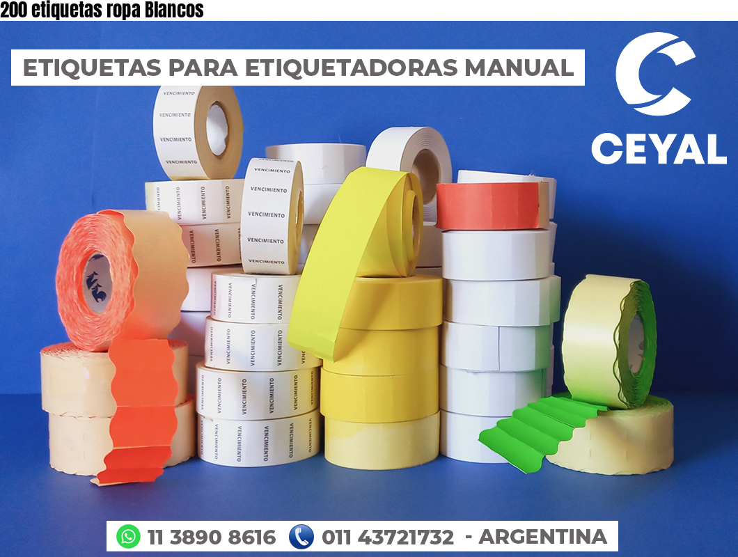 200 etiquetas ropa Blancos