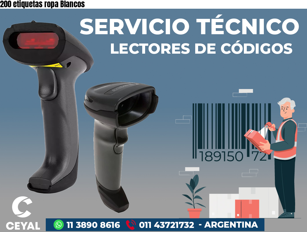 200 etiquetas ropa Blancos