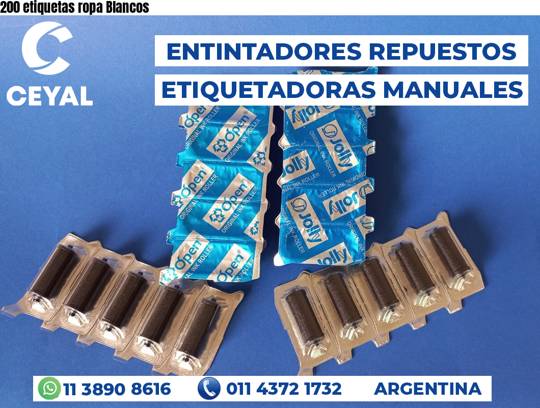 200 etiquetas ropa Blancos