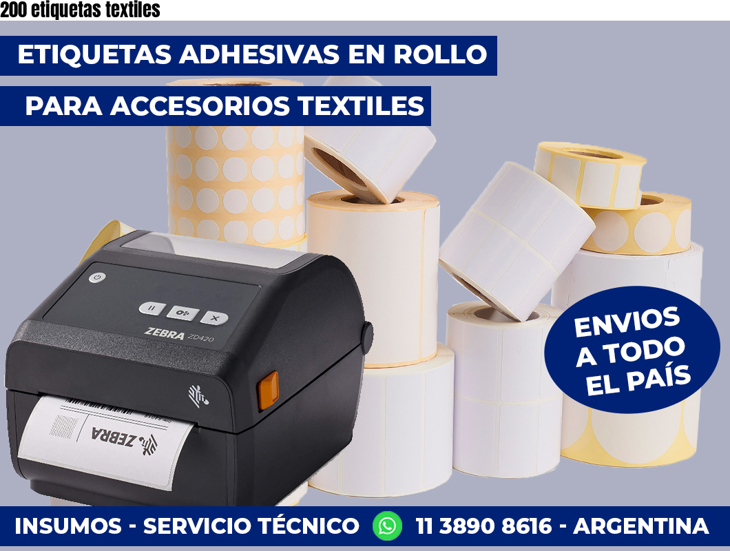 200 etiquetas textiles