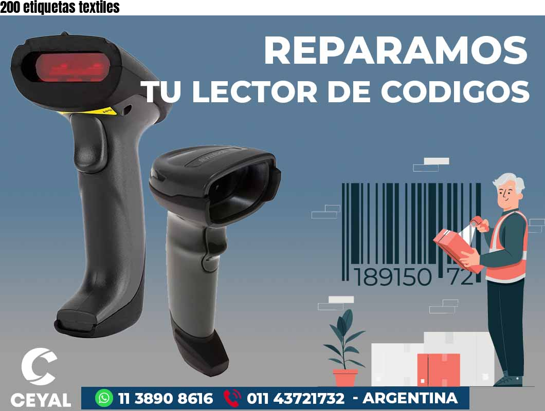 200 etiquetas textiles