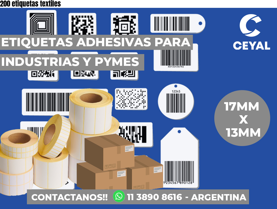 200 etiquetas textiles