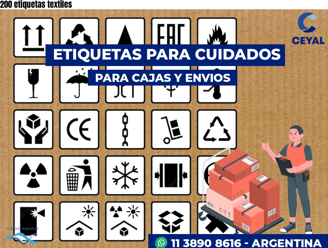200 etiquetas textiles