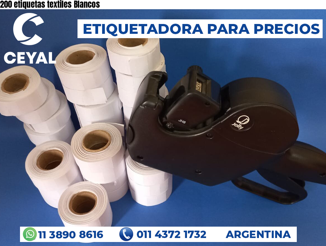 200 etiquetas textiles Blancos