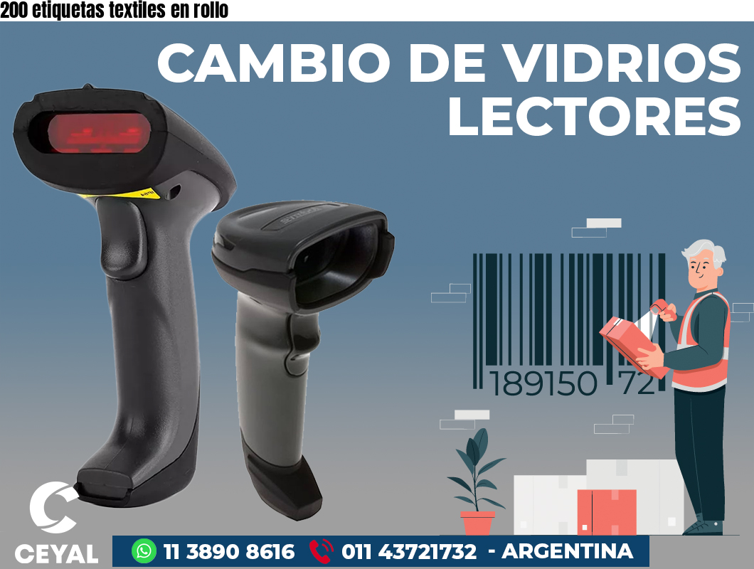 200 etiquetas textiles en rollo