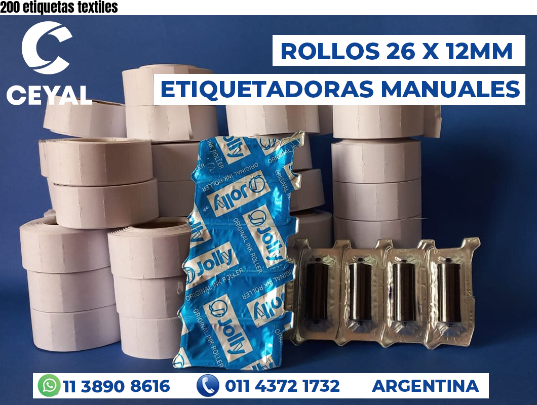 200 etiquetas textiles