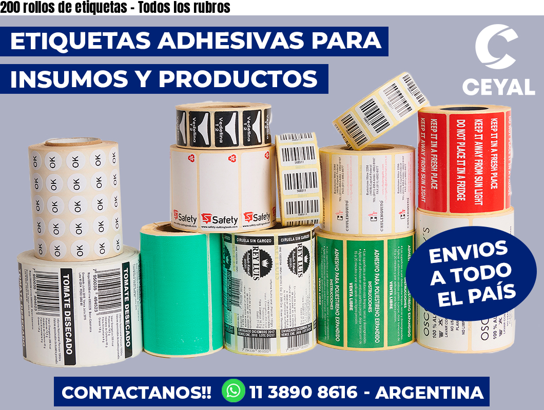 200 rollos de etiquetas - Todos los rubros