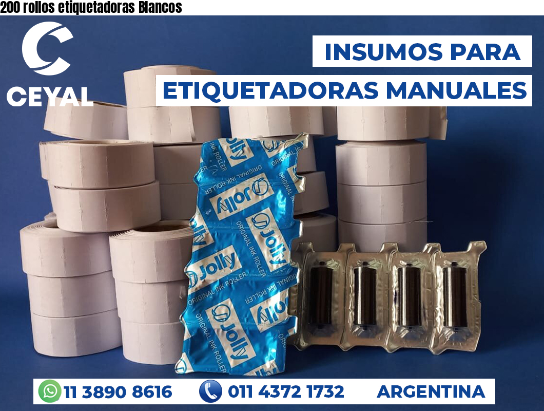 200 rollos etiquetadoras Blancos
