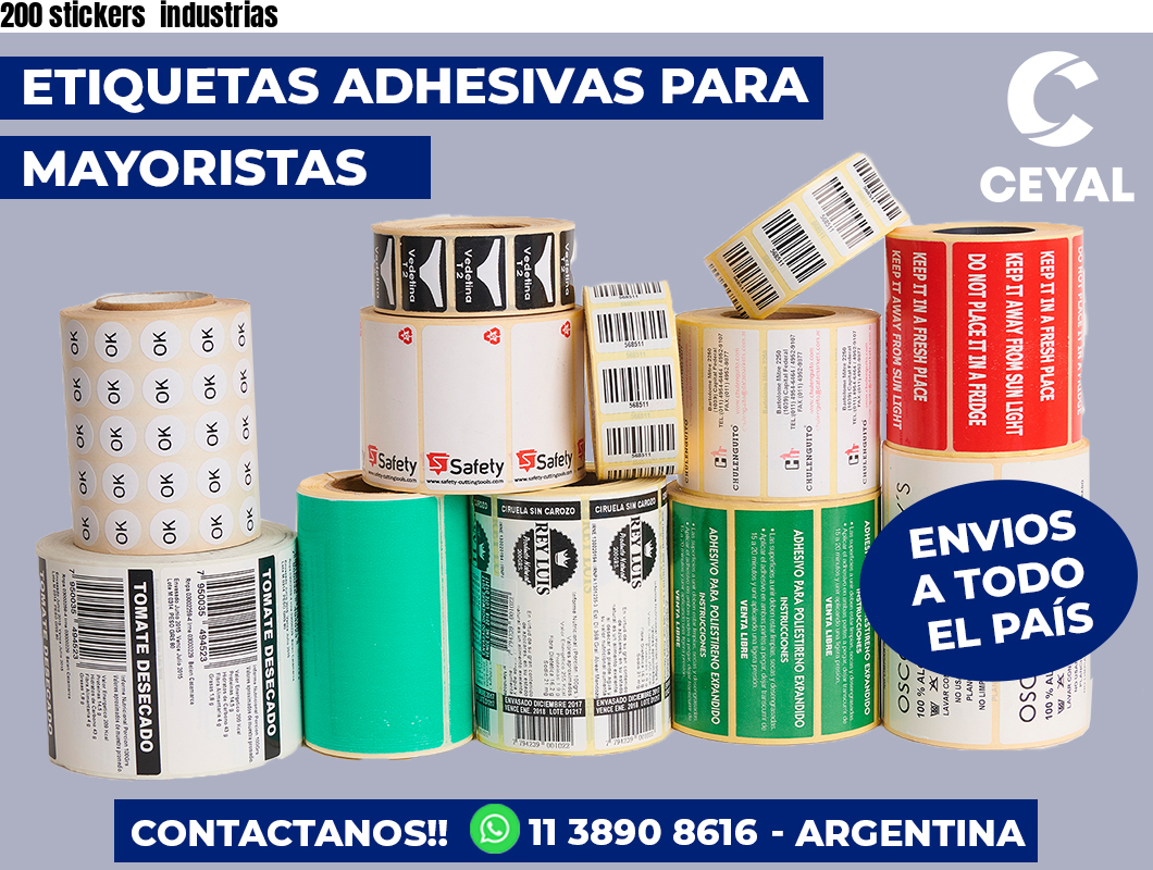 200 stickers industrias