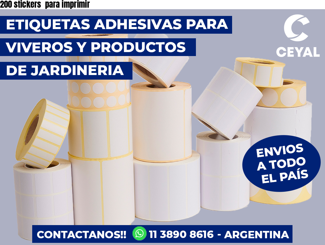 200 stickers  para imprimir