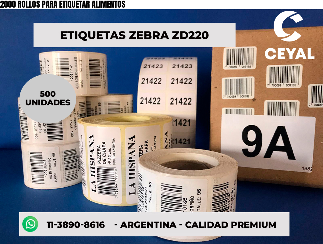 2000 ROLLOS PARA ETIQUETAR ALIMENTOS