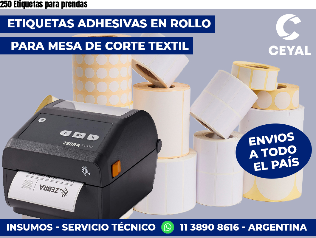 250 Etiquetas para prendas