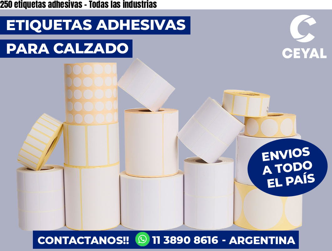 250 etiquetas adhesivas - Todas las industrias