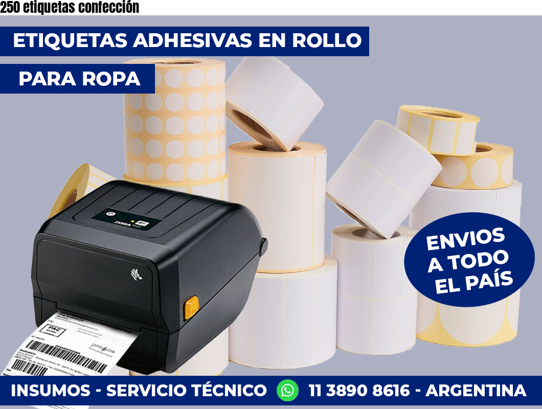 250 etiquetas confección