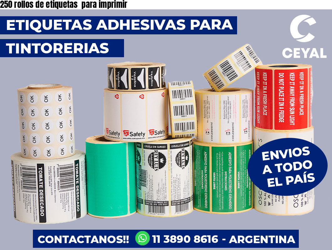 250 rollos de etiquetas  para imprimir