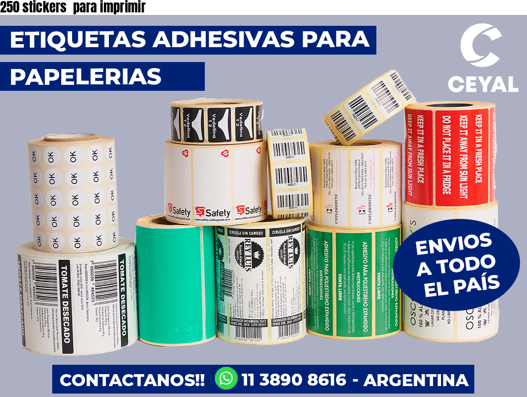 250 stickers  para imprimir