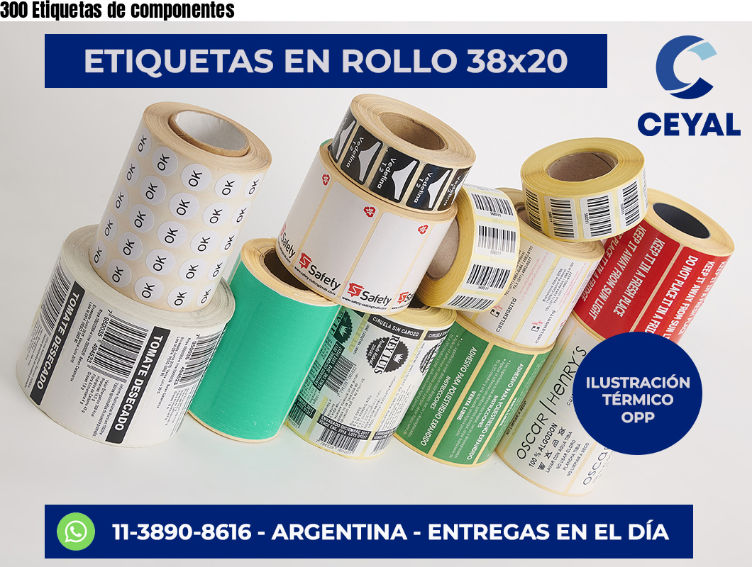 300 Etiquetas de componentes