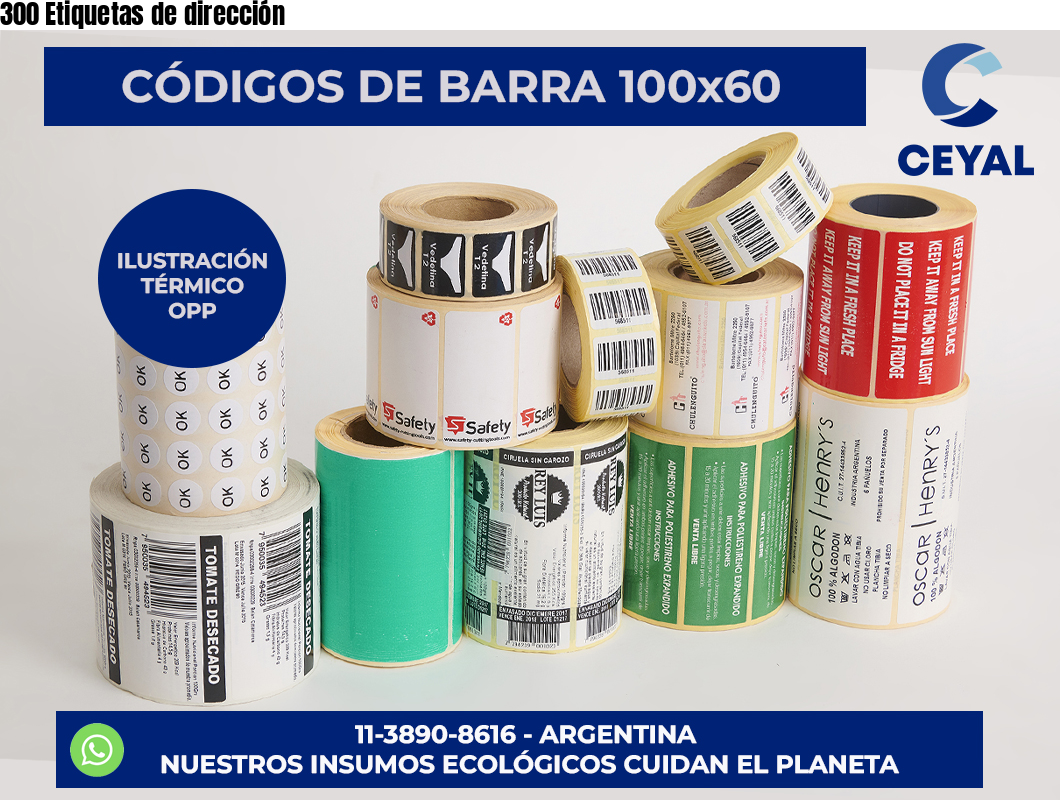 300 Etiquetas de dirección
