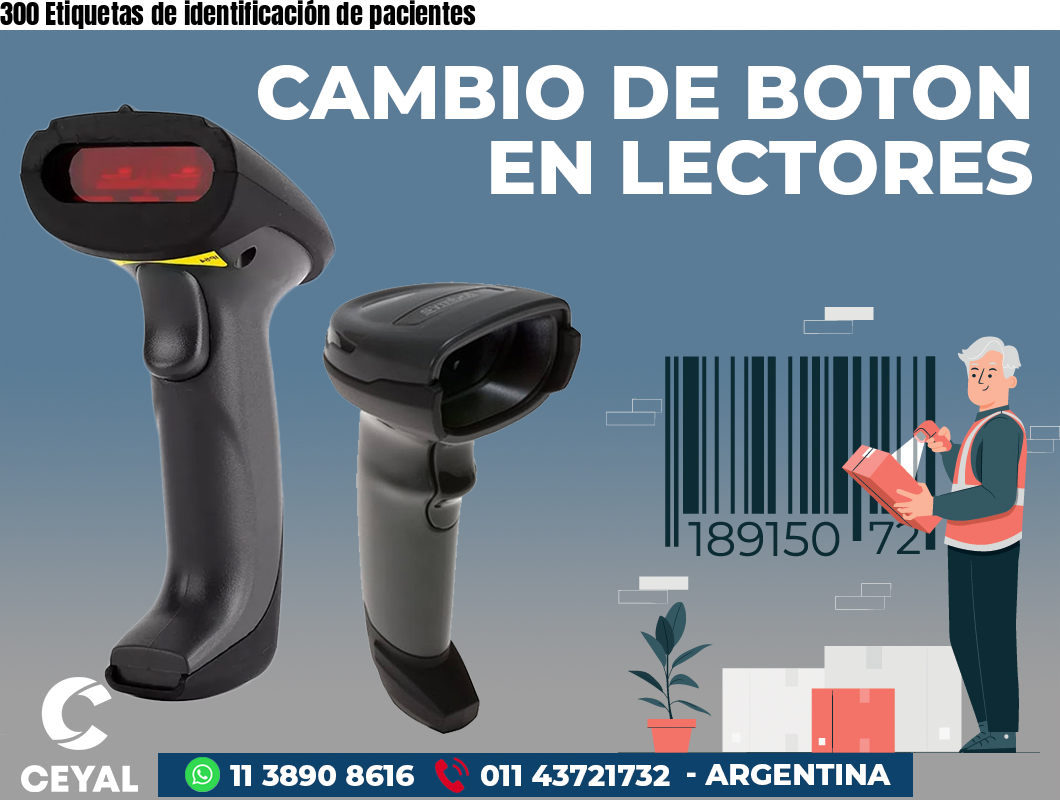 300 Etiquetas de identificación de pacientes