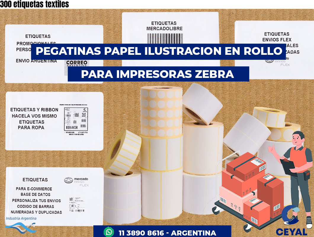 300 etiquetas textiles