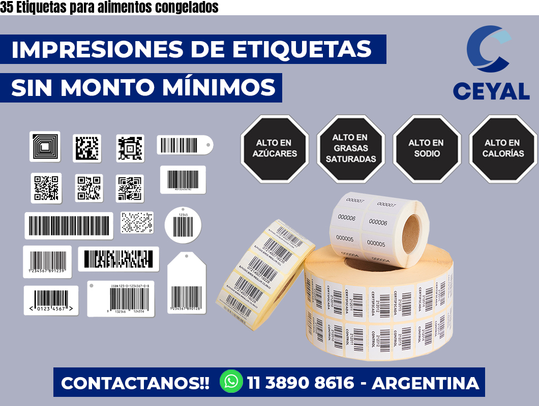 35 Etiquetas para alimentos congelados