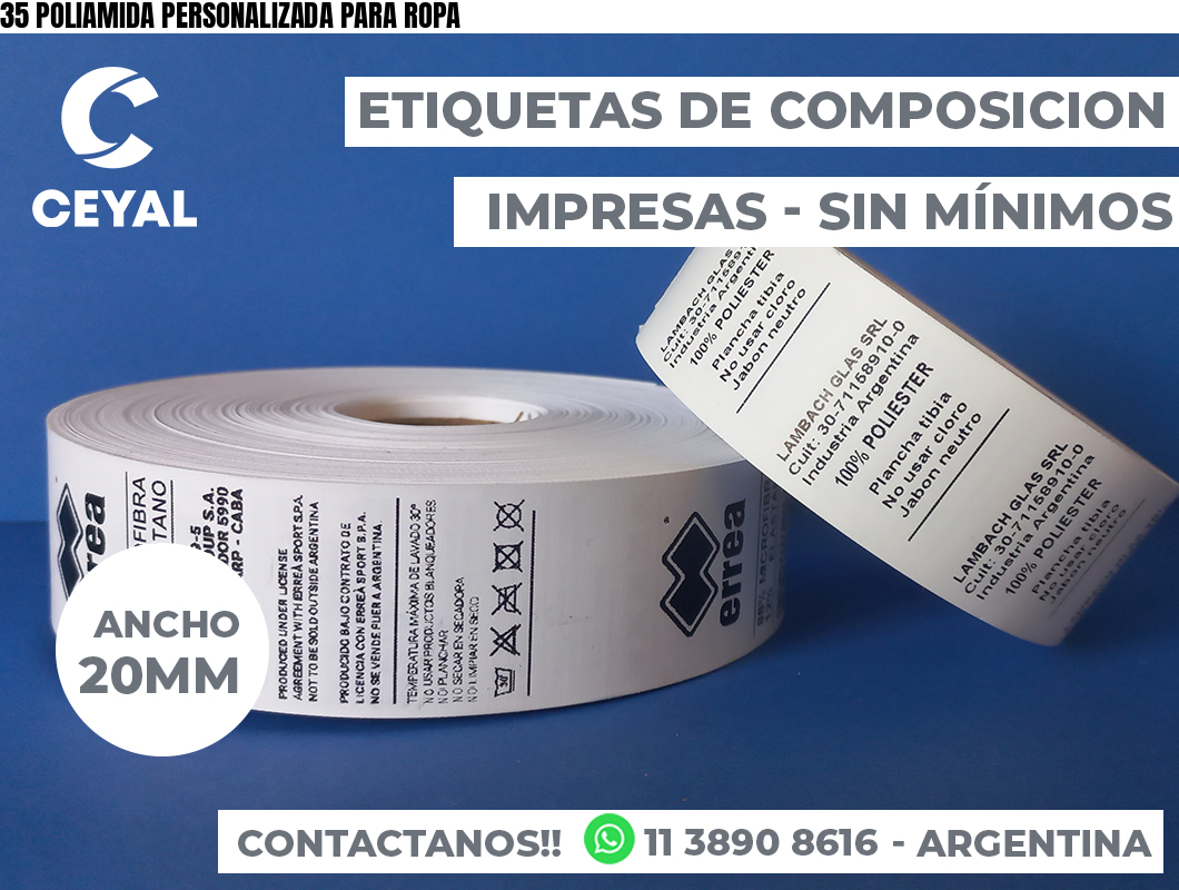 35 POLIAMIDA PERSONALIZADA PARA ROPA