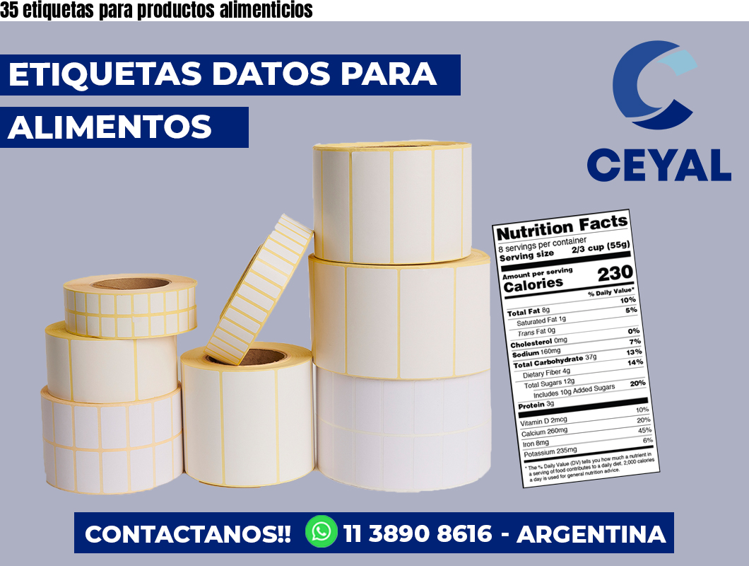 35 etiquetas para productos alimenticios