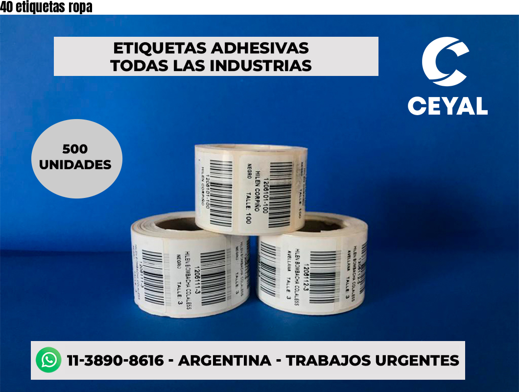 40 etiquetas ropa
