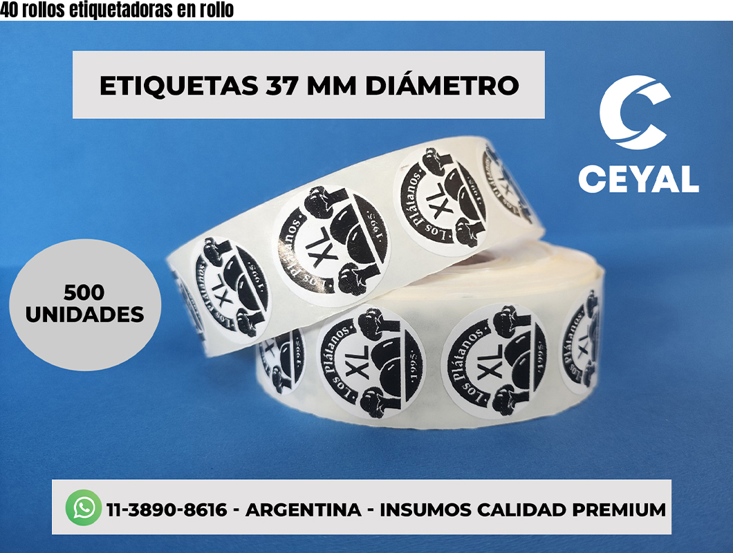 40 rollos etiquetadoras en rollo