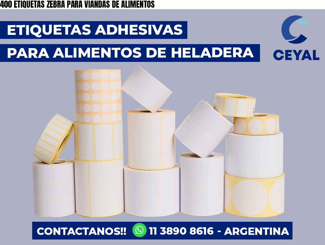400 ETIQUETAS ZEBRA PARA VIANDAS DE ALIMENTOS