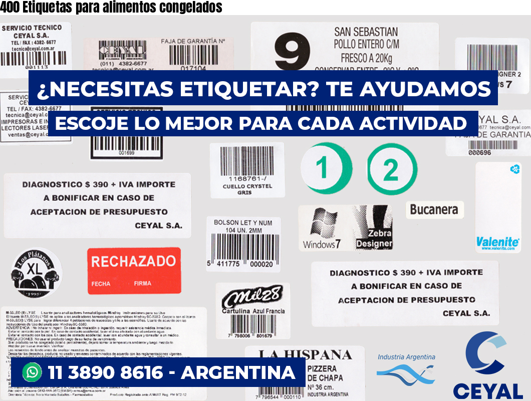 400 Etiquetas para alimentos congelados