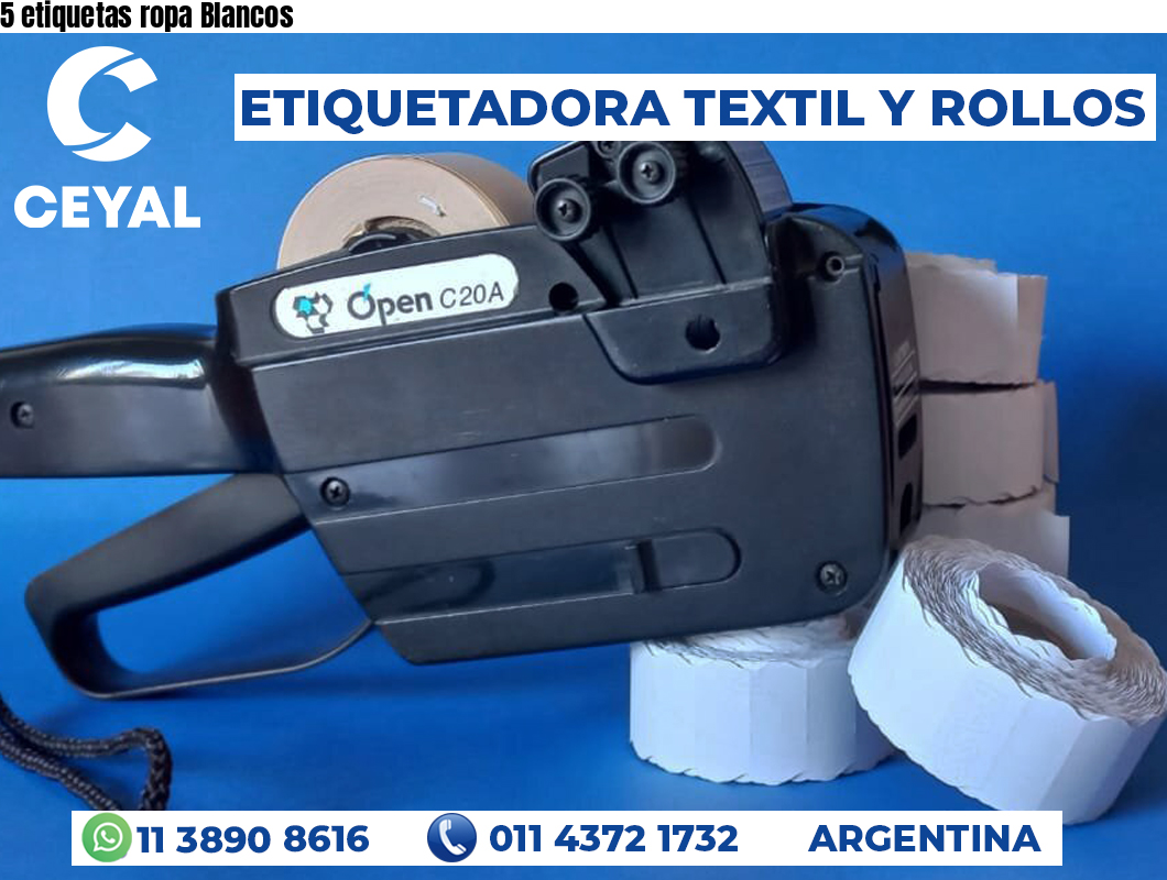 5 etiquetas ropa Blancos