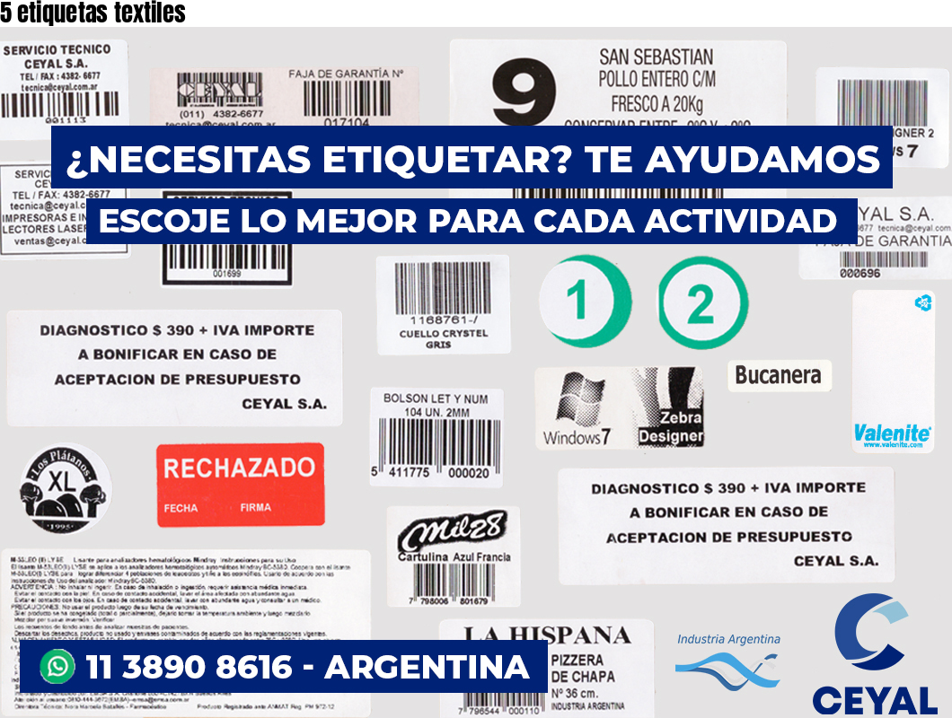 5 etiquetas textiles