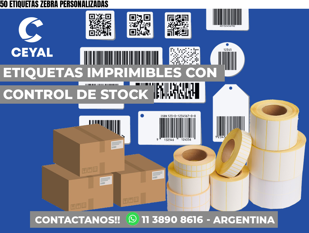 50 ETIQUETAS ZEBRA PERSONALIZADAS