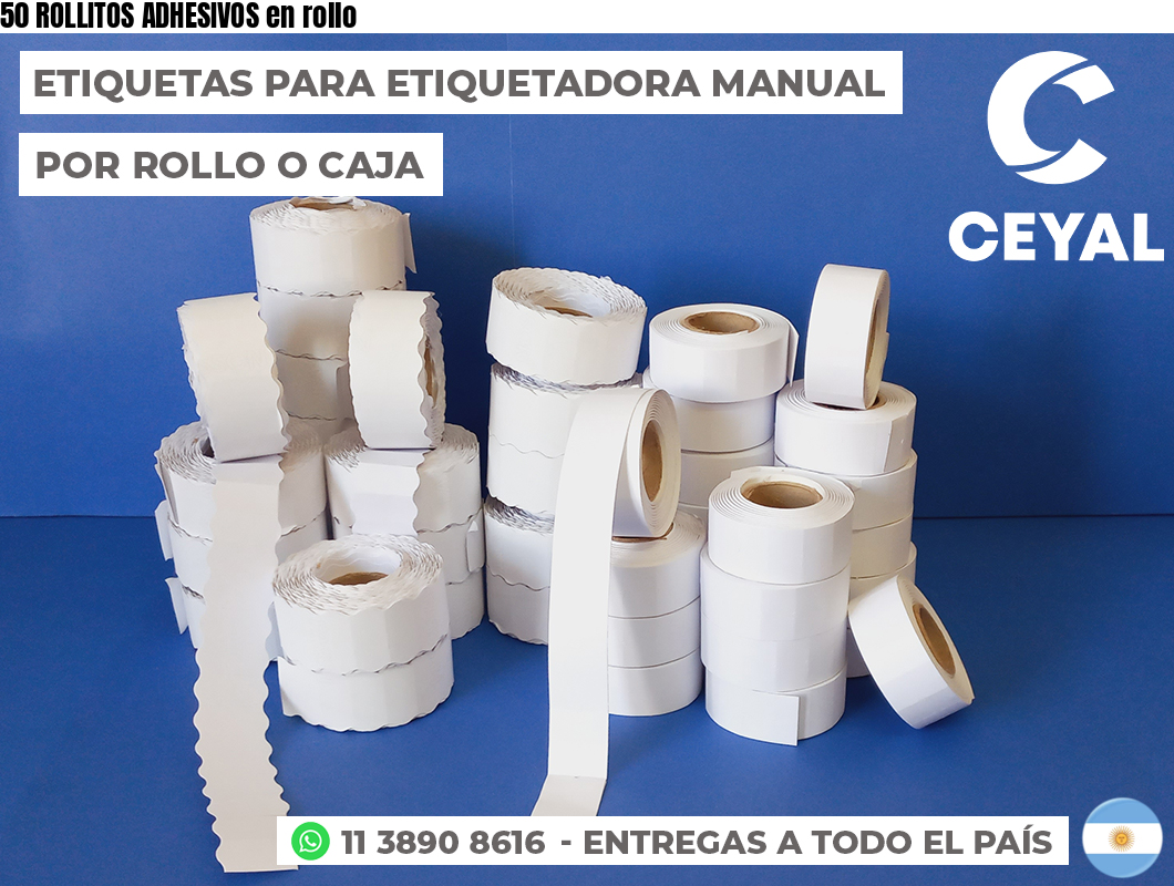 50 ROLLITOS ADHESIVOS en rollo