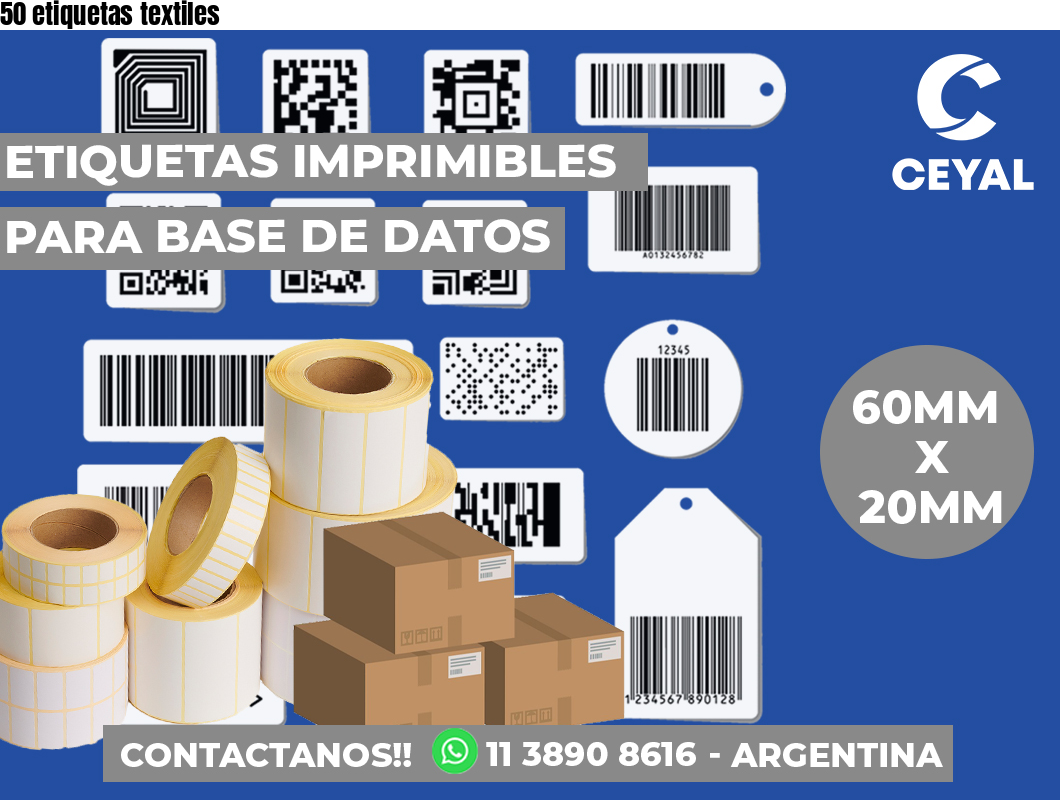 50 etiquetas textiles