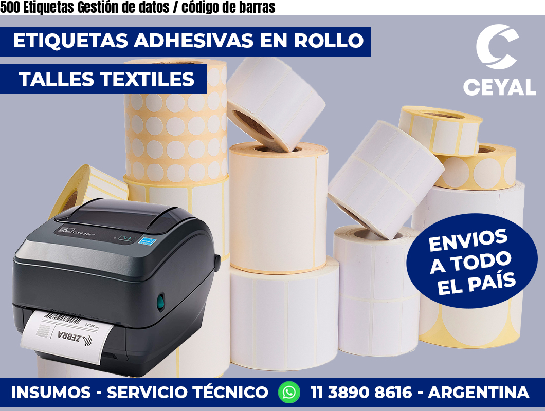 500 Etiquetas Gestión de datos / código de barras