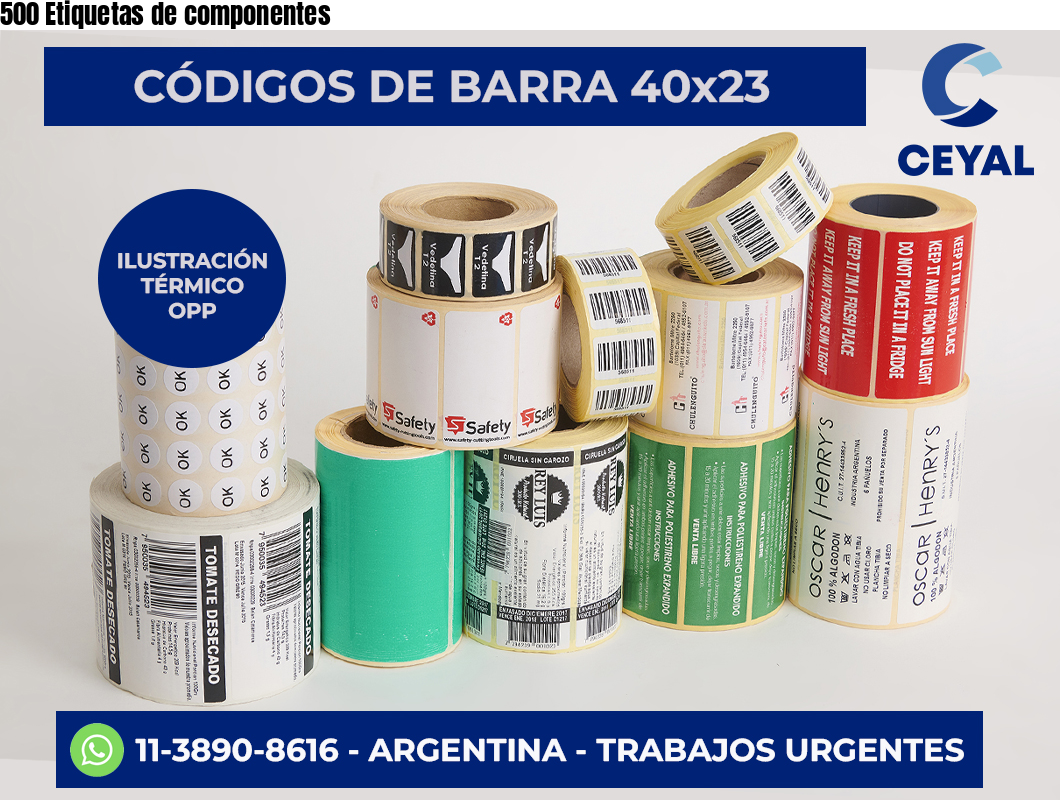 500 Etiquetas de componentes